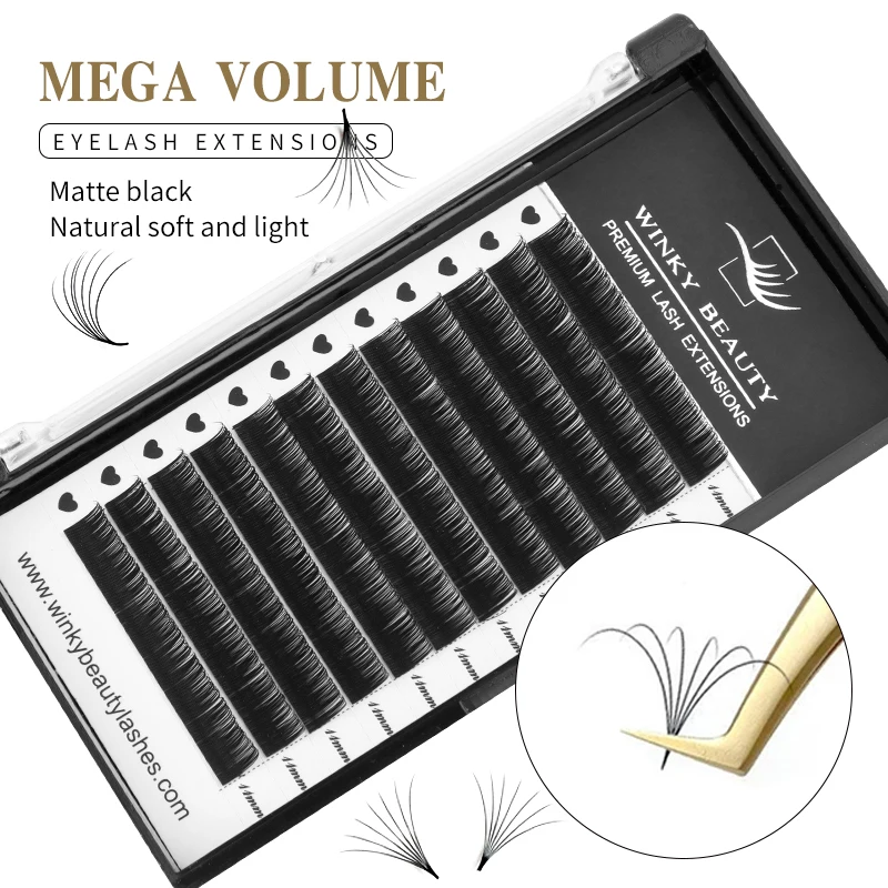 Winky Beauty 8-15mm Long Style Length In One Tray Maquiagem Cilios Silk Natural Individual Eyelash Extension cosplay Make-up