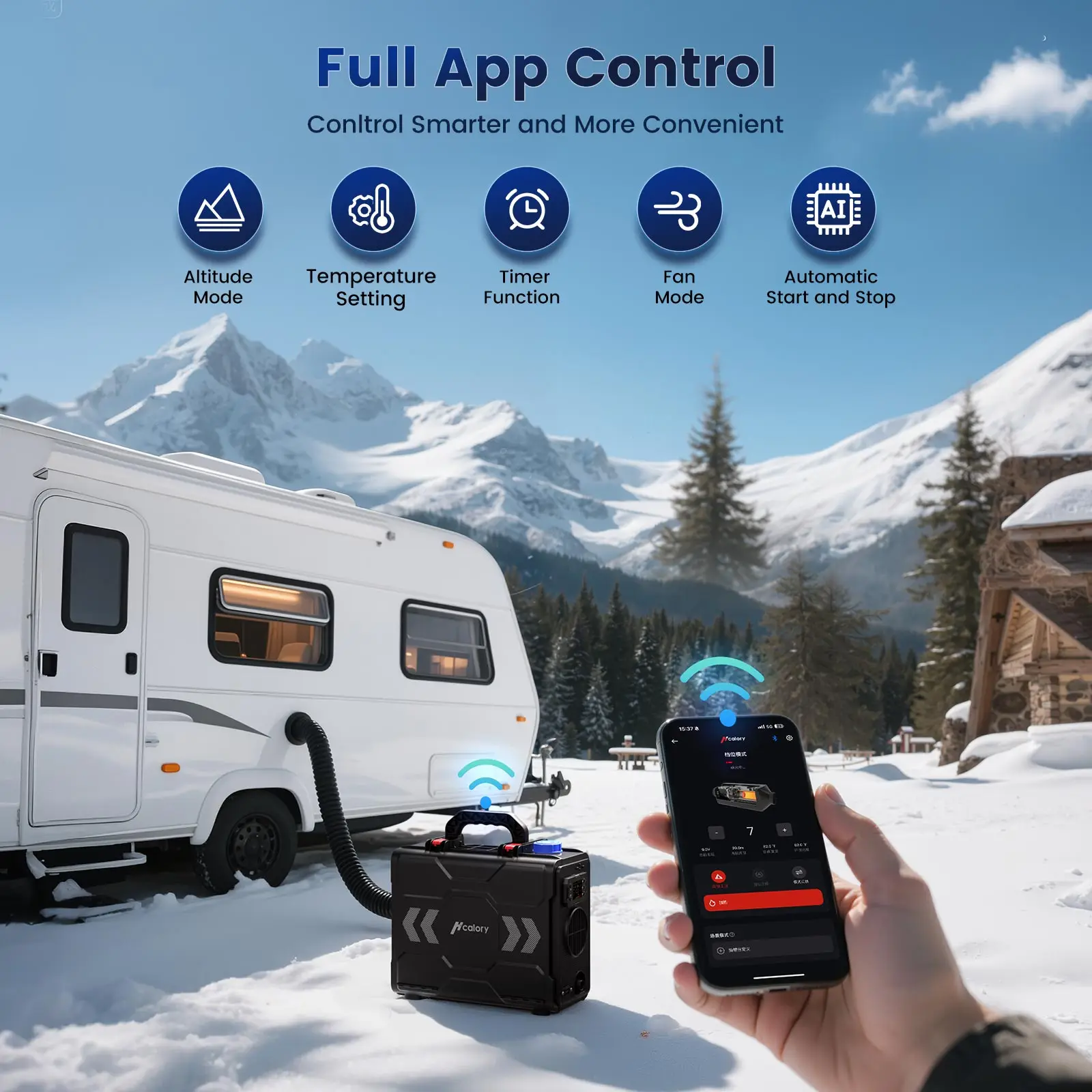 Hcalory TB2S+ 8KW Diesel Heater 6L Toolbox 2S Plus Portable Diesel Air Heater All in One 110/12/24V with App Control, Automatic Start and Stop Altitude Mode Functions for RV Garage Camper Fishing view 3