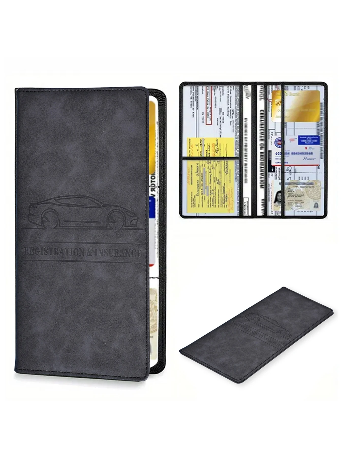

Car Registration and Insurance Card Holder, Vehicle License File Glove Box Organizer, Car Accessories