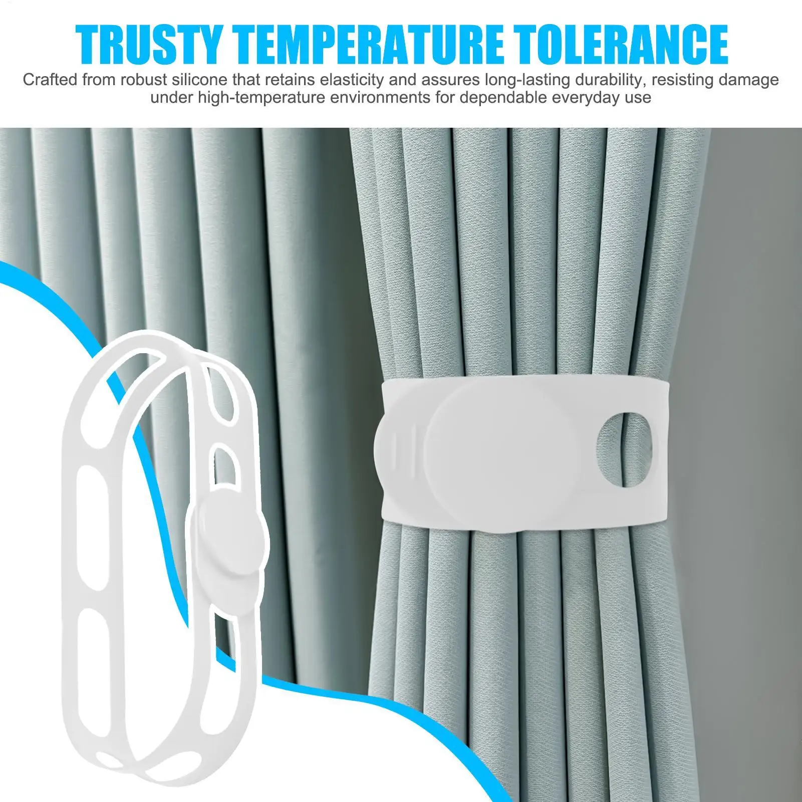 Silicone Cable Straps 21 Inches Silicone Bands Self-Lock Adjustable Latch Holder Cords For Outdoor Travel Curtains Cabinets