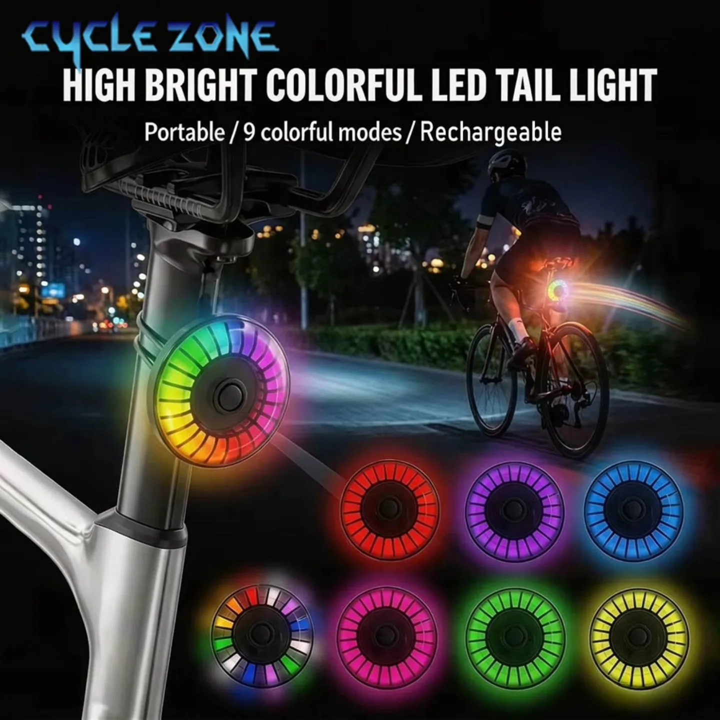 Bike Smart Brake Sensor Tail Light Vibration Sensing Rear Lamp 9 Mode Night Riding Safety Warning Taillight Cycling Accessories