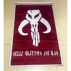 Red Mandalorian Boba Fett Flag 2ft*3ft (60*90cm) 3ft*5ft (90*150cm) Size Christmas Decorations for Home Flag Banner Gifts
