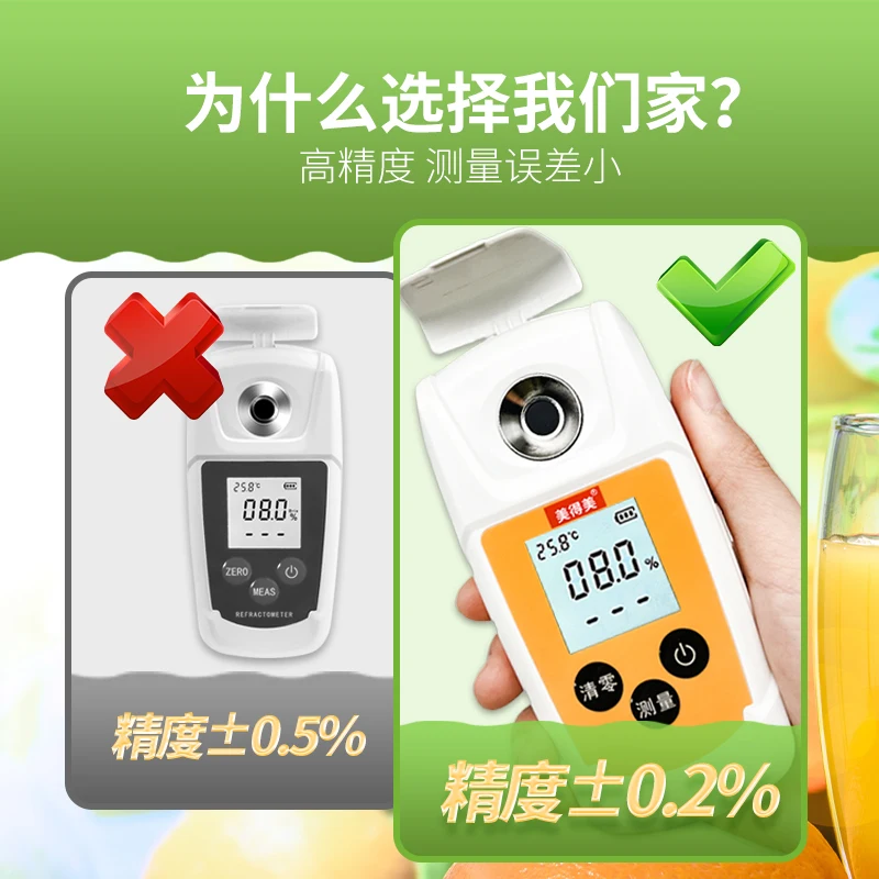 

Sugar Meter Fruit Sugar Meter Juice Beverage Sweetness Meter Tester High Precision Sugar Content
