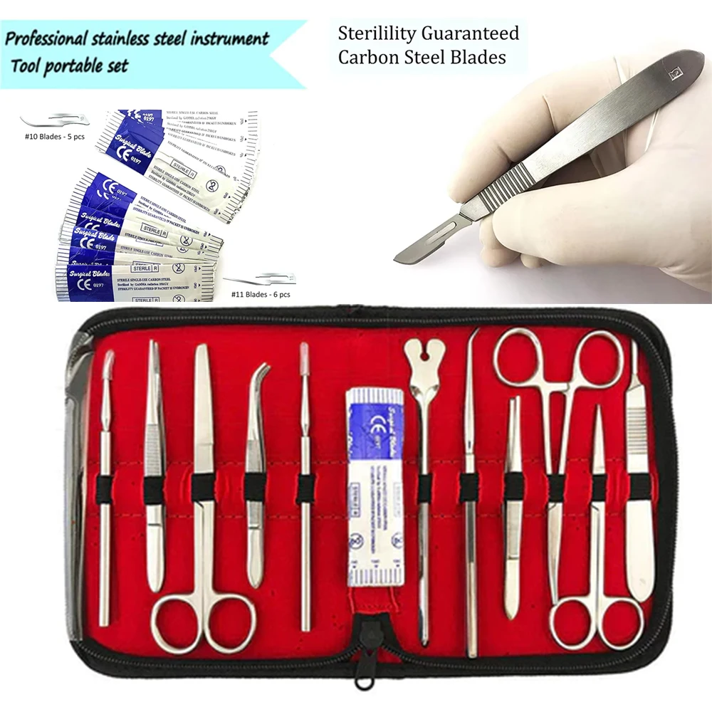 23pcs Dental Dissection Kit Premium Stainless Steel for Medical Suture Practice Surgical Training Students