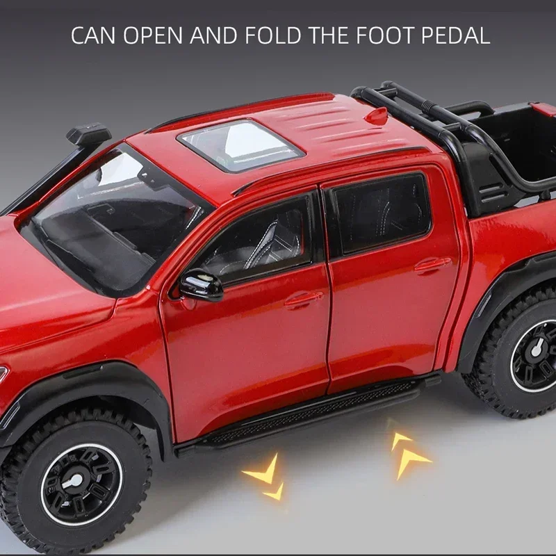 1:24 Great Wall Motors POER pick-up spuitgieten metalen terreinwagen automodel simulatie geluid en licht speelgoed