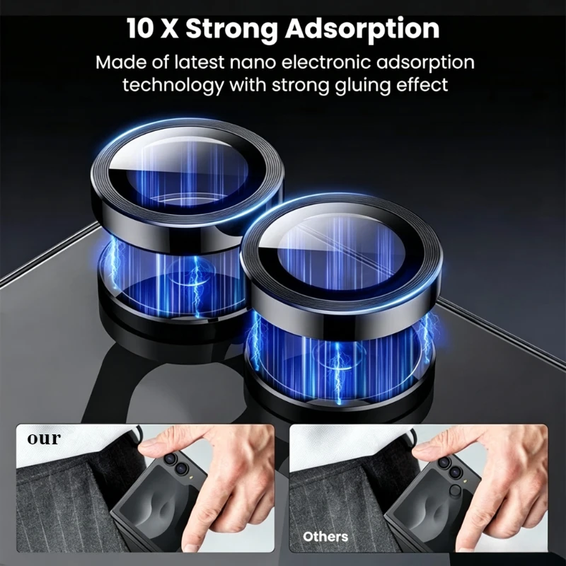 1-3Sets Full Coverage Metal Ring Camera Lens Protection Glass for Samsung Galaxy Z Flip 8 Z Flip7 5G with Easy Installation Tray