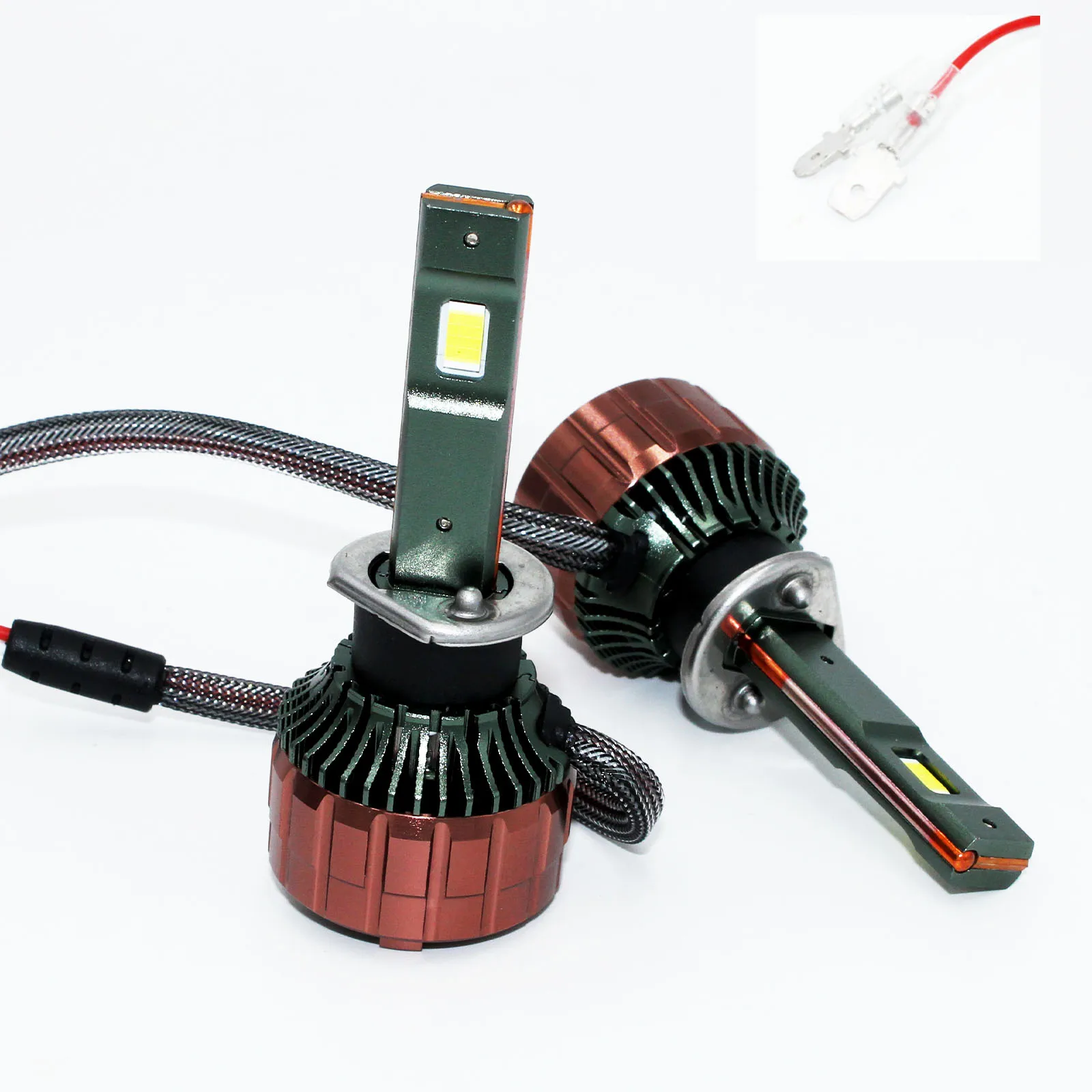 2x H1 150 واط LED المصابيح الأمامية تحويل عدة عالية منخفضة شعاع السوبر مشرق 6000 كيلو الأبيض السيارات LED مصباح عالية الطاقة الضباب الخفيف