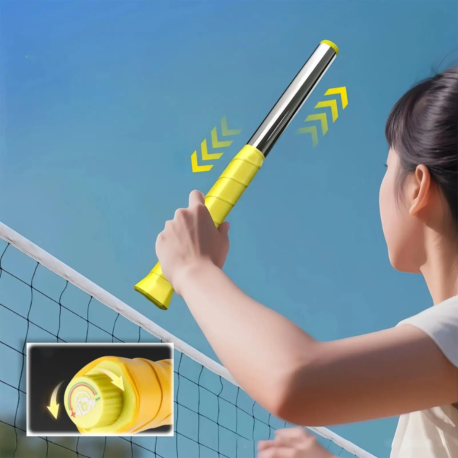 

Badminton Swing Practice Non-Slip Practice Equipment Adjustable Intensity Badminton Training Equipment For Kids Beginner Outdoor