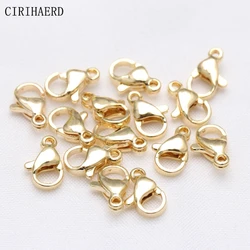 14k/18K Real Gold Plated Lobster Clasps Necklace Bracelet Connector End Buckle DIY Jewelry Making Accessories Supplies Wholesale