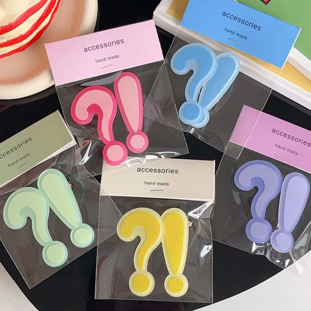 Fashion Funny Question Mark Hair Clip Creative Hairpin Exclamation Mark Barrettes Sweet Acrylic Hair Styling Accessory