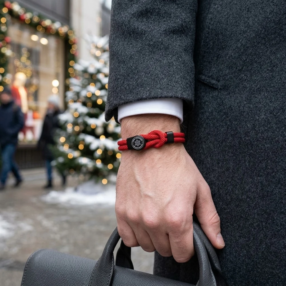 Merry Christmas Snowflake Bracelet Men Double Strand Braided Rope Bracelet Women Jewelry Gift