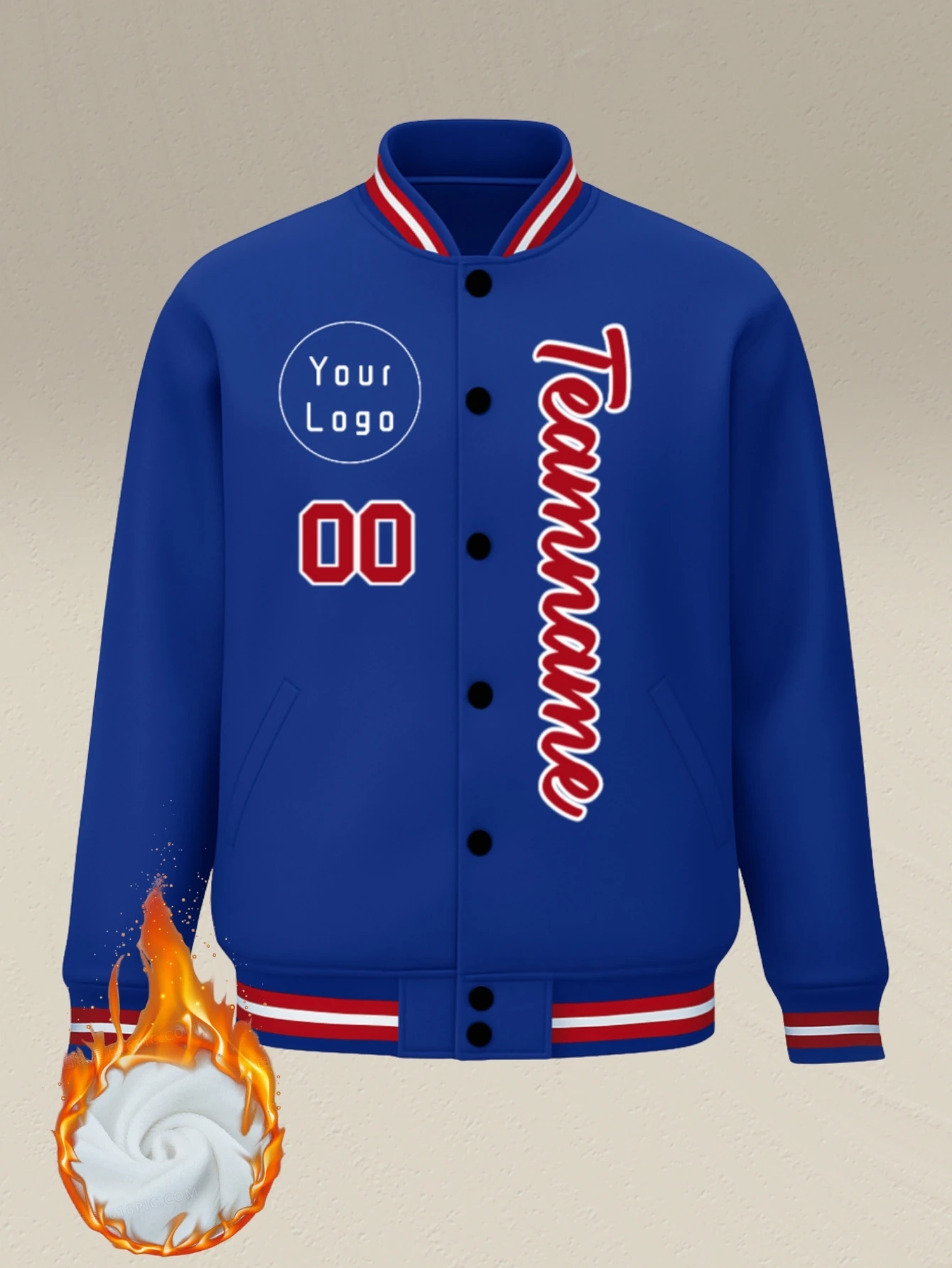 Custom  Jacket  Letterman Bomber winter warm Baseball diy Coat Personalized print Text Logo for Men