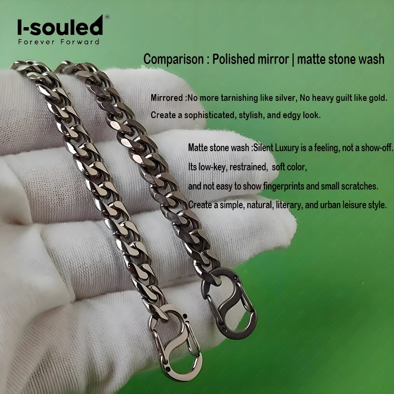 Medical Titanium Cuban Chain 7mm Hypoallergenic Mirror/Matte Unisex