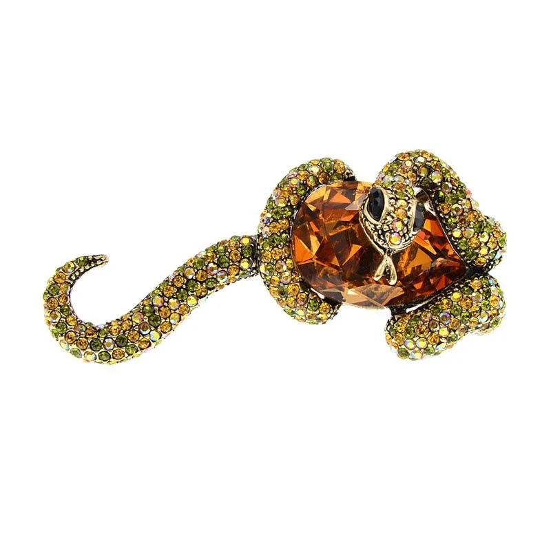 

Fashion Snake Shaped Brooch Rhinestone Corsage for Women Girls Clothing Accessories