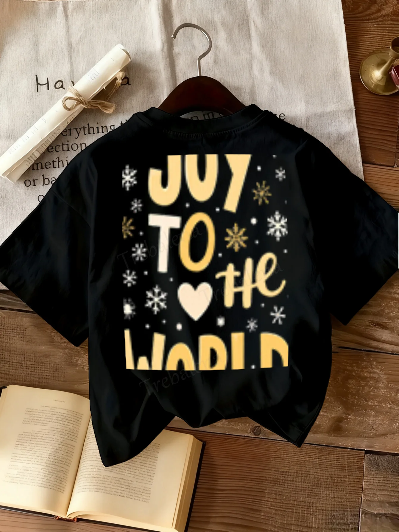 

Women T-shirt Joy to the World Christmas Tee - Festive Holiday Style