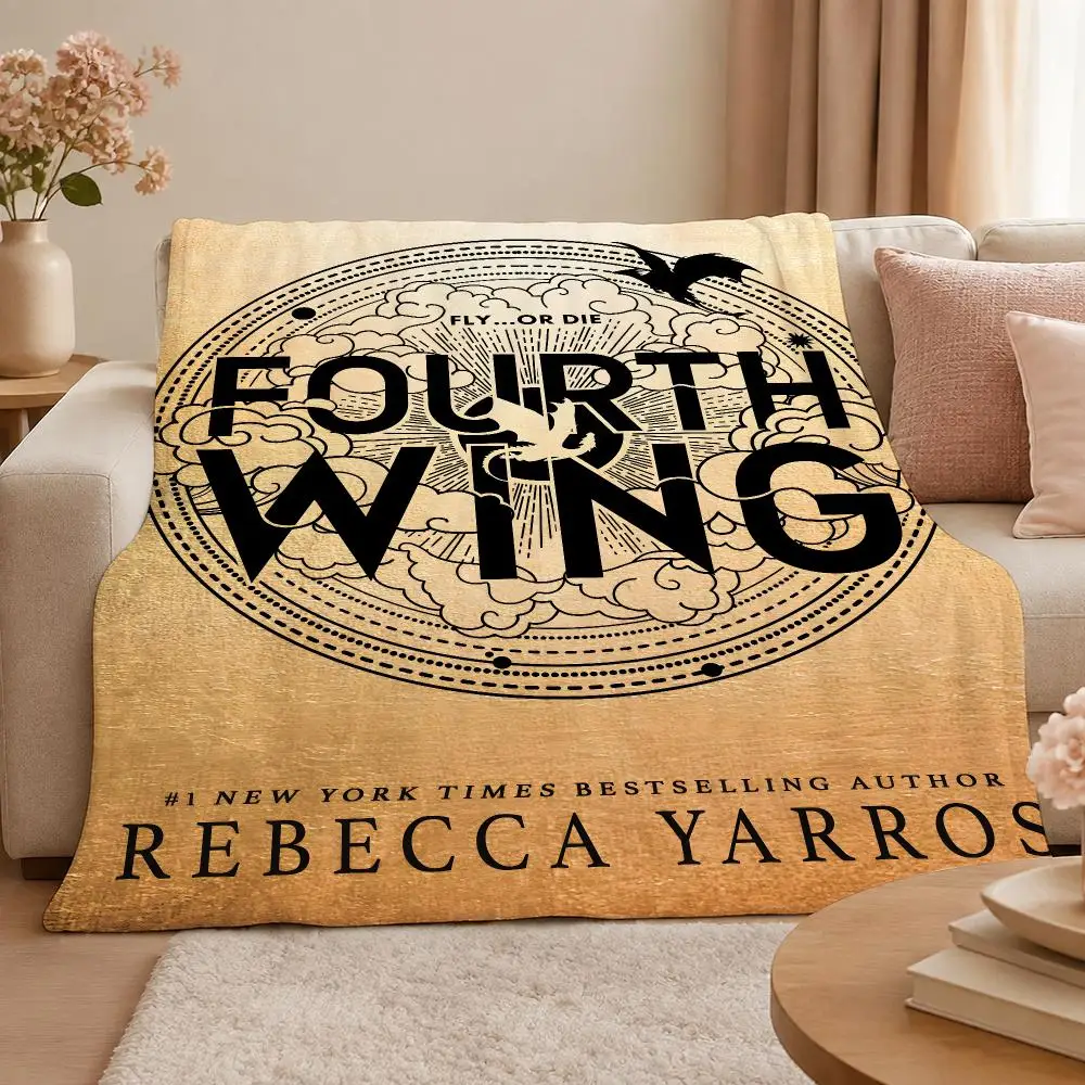 Novel F-Fourth Wing Fantasy Dragon Romance Throw 320g Soft Flannel Fleece Throw Blanket Cover Sofa Bed Dorm Nap Gift