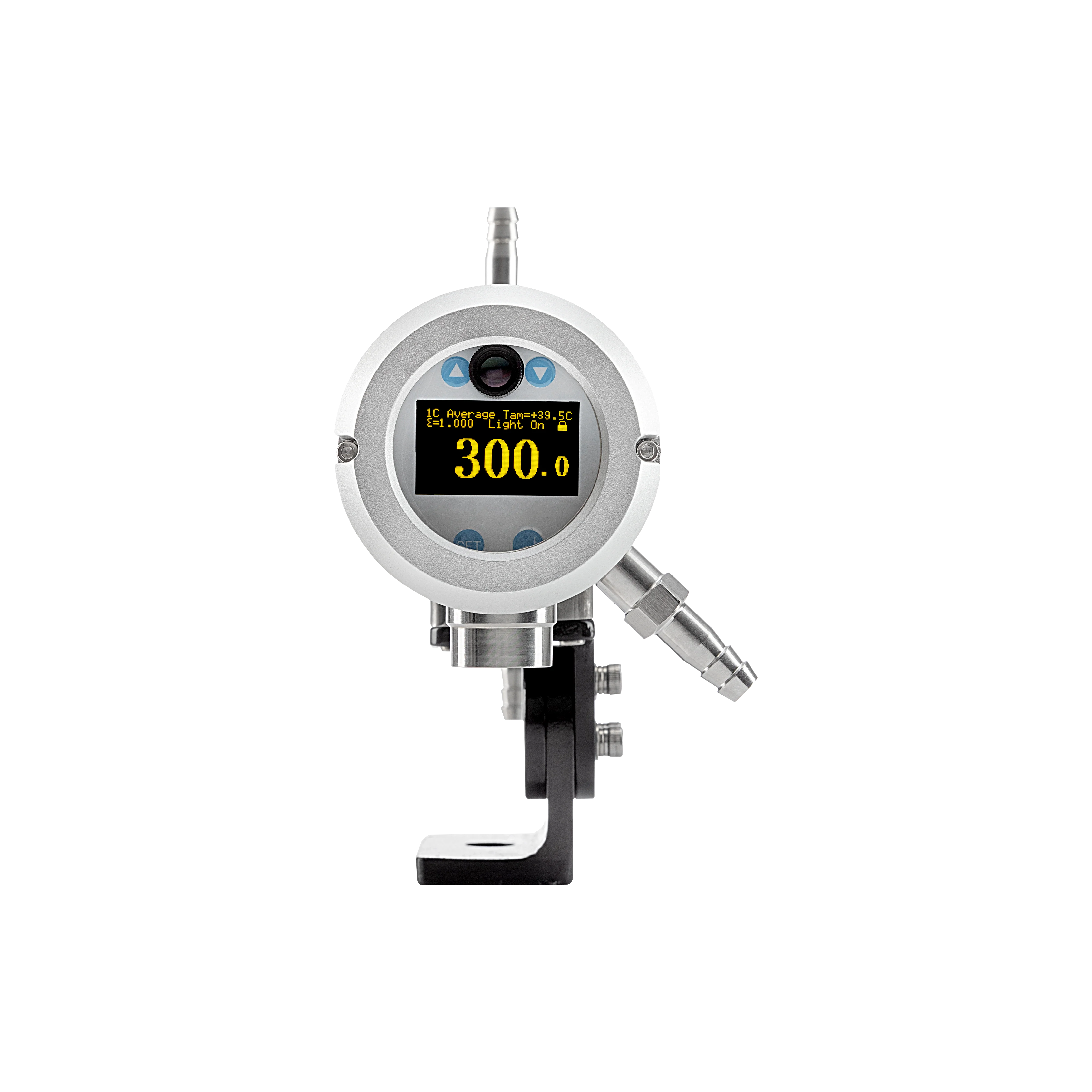 2 Color Steel Infrared Thermometer Rod 0.1C Resolution 3-Year Warranty 350-1400 Range OLED Display 100:1 Distance