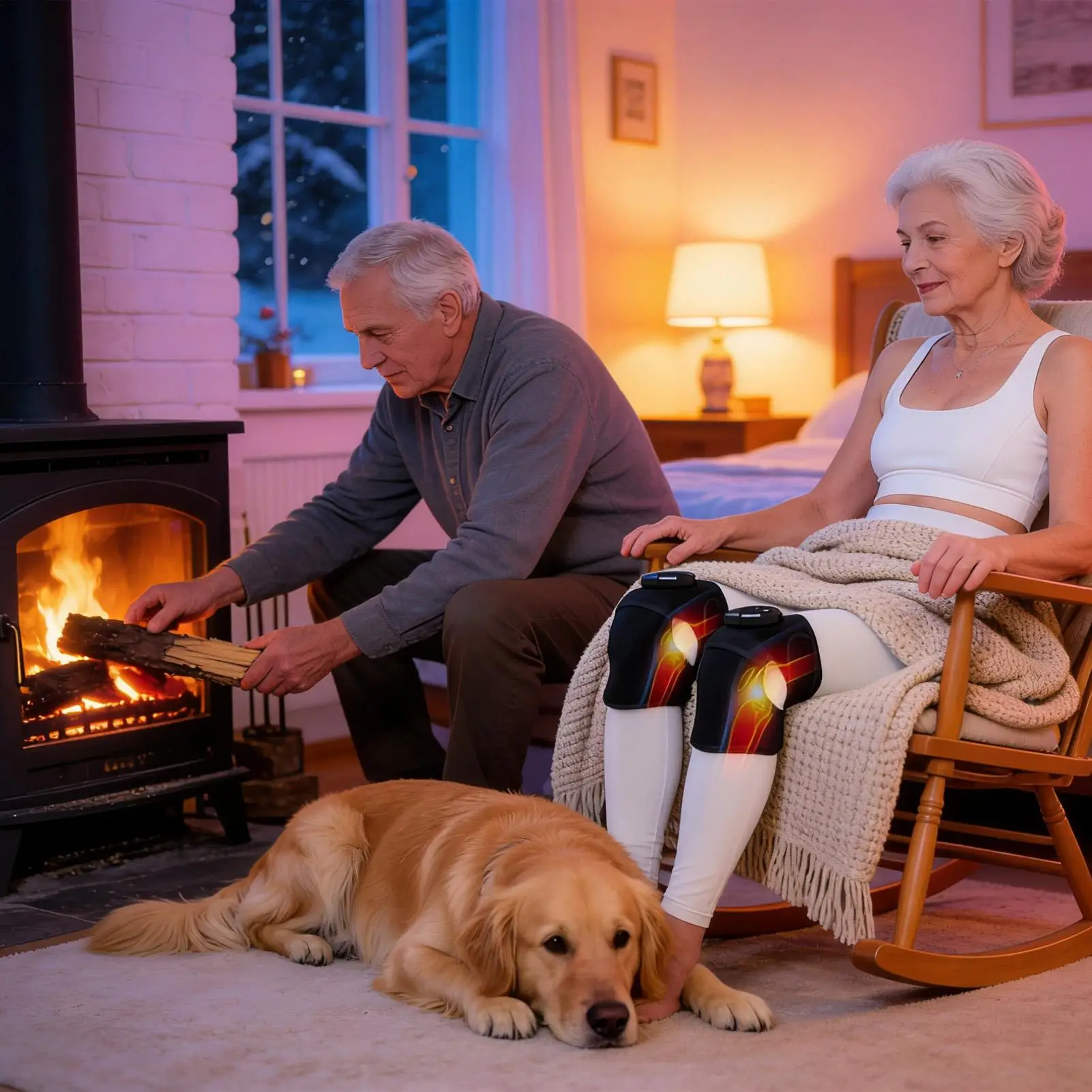 

Knee Massager With Heat Cordless Wrap Brace 5 Vibration Modes Knee Heat Massager With Adjustable Strap For Women Grandma Grandpa