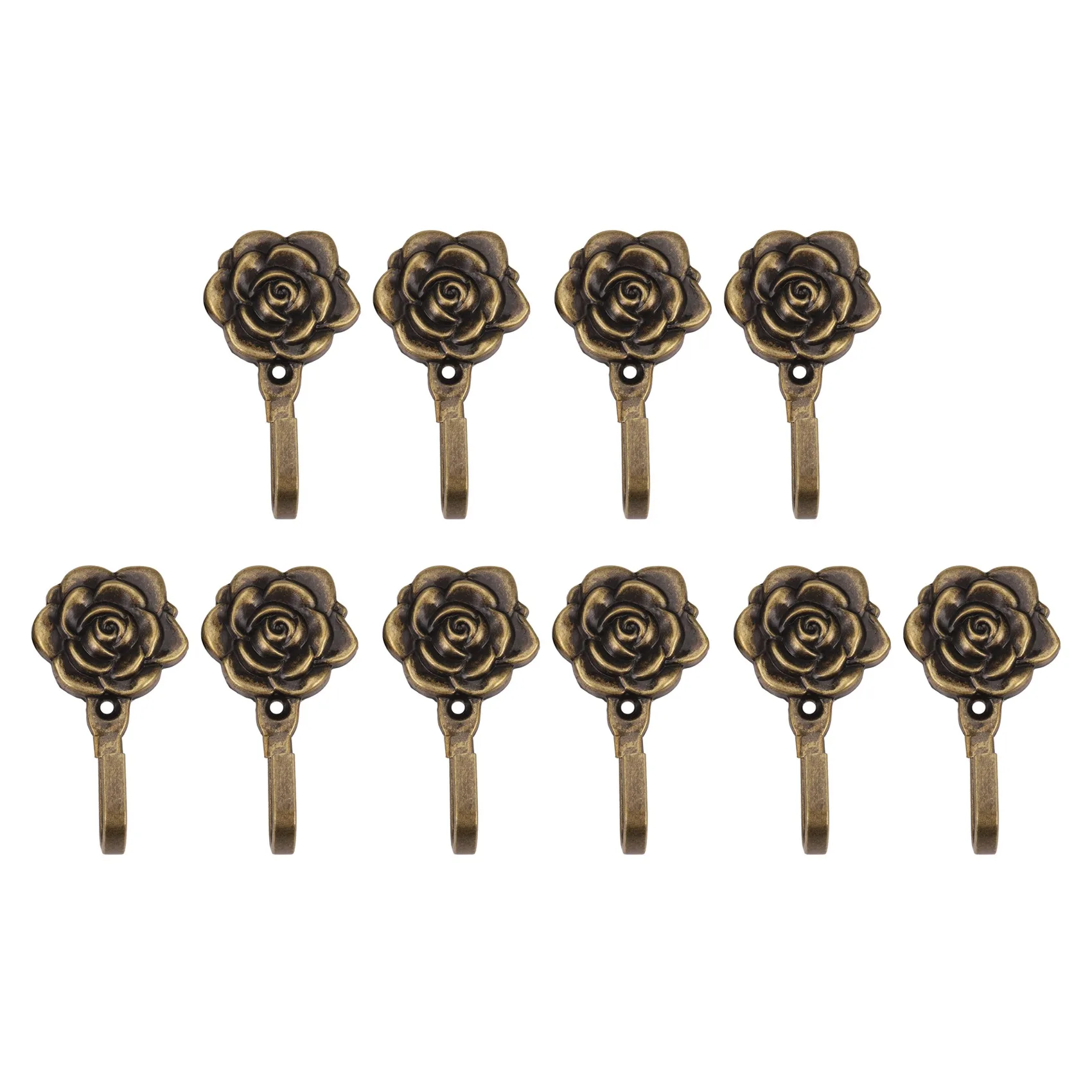 

AB35-10Pcs Metal Rose Flower Curtain Tie Back Tieback Holders Wall Hooks Decor