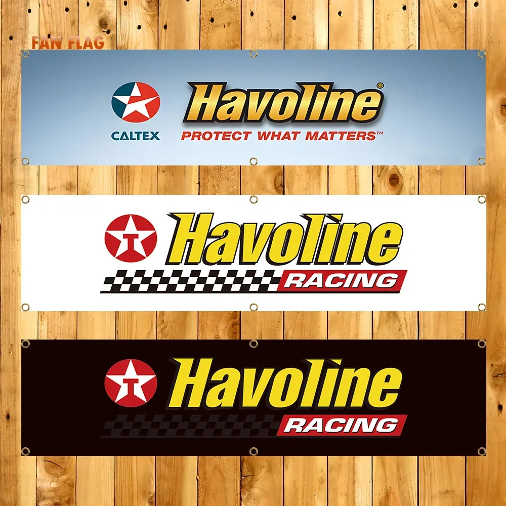 60x240cm havoline motor bandeira de óleo cartaz poliéster digital carro banner tapeçaria cortina