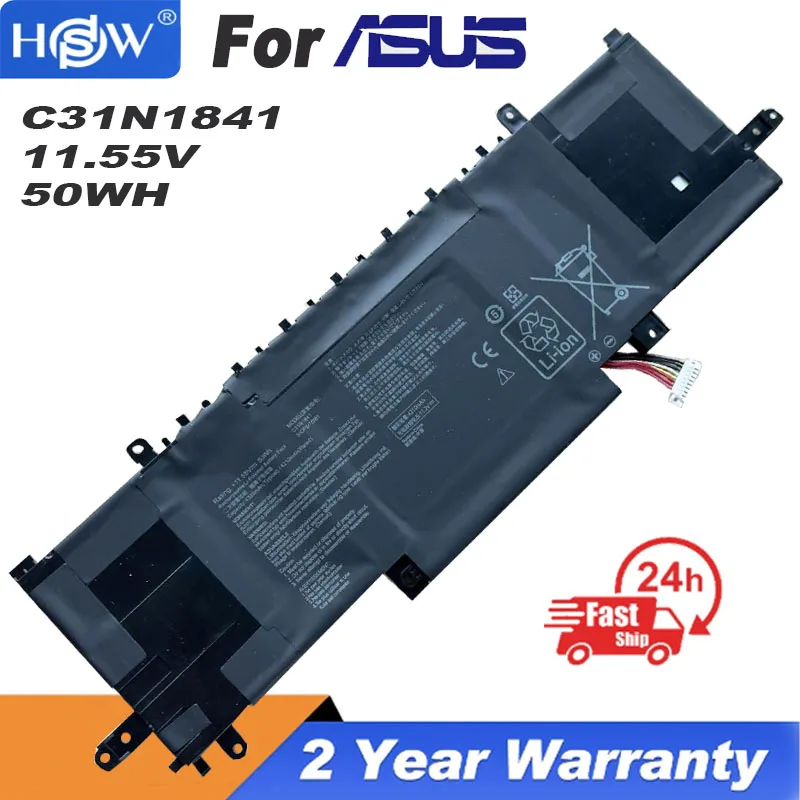 11.55V 50WH Laptop Battery For ASUS ZenBook UX334FL UX333FAC UX433FL UX433FLC UM433DA UM433IQ UM434DA UM434IQ C31N1841