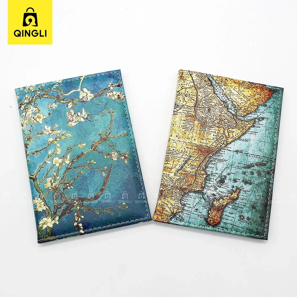 Van Gogh Oil Painting Design Passport Cover Art Picture The Starry Night Travel Passport Holder Case Fashion Thin Passport Bag