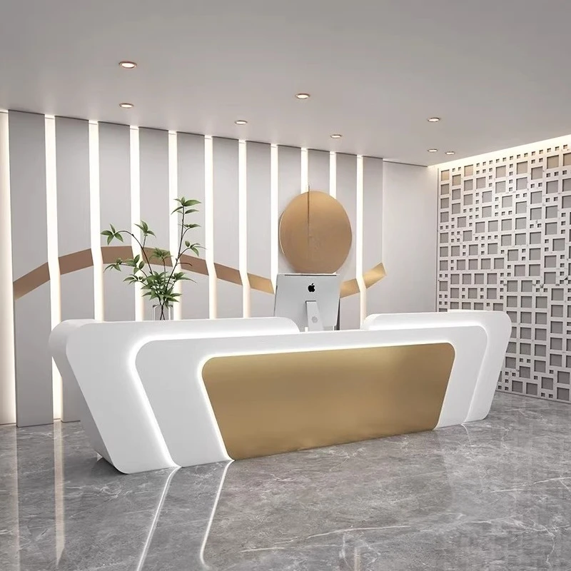Simple Modern Reception Desks Company Executive Luxury Unique Reception Desks European Minimalist Mostrador Trendy Furniture