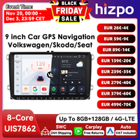 Hizpo 9inch CarPlay Android Auto Car Radio for VW Volkswagen Golf Passat B6 B7 Skoda Seat Octavia Polo Tiguan RDS DSP GPS BT 4G