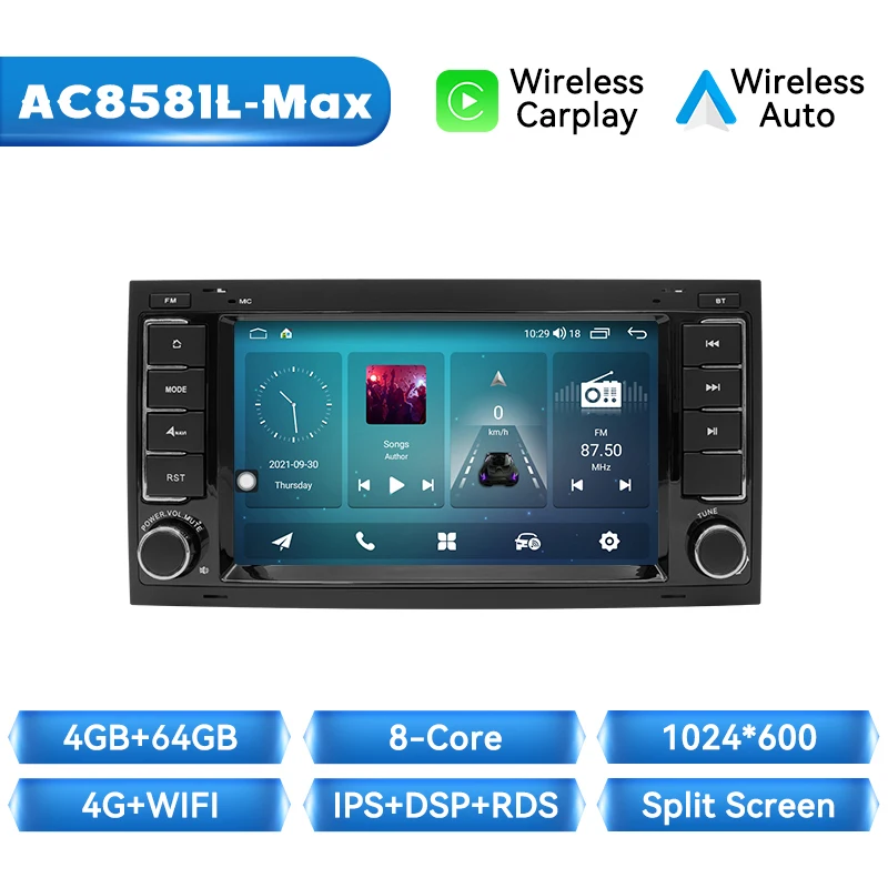 Auto radio voor Volkswagen Touareg 7L Transporter T5 2004-2011 Android 14 8-core 8GB+128GB IPS draadloze CarPlay Android Auto 4G WiFi