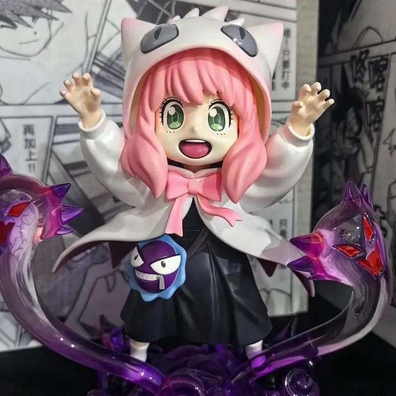 Hot Spyxfamily Anya Forger Cosplay Gengar 16cm Anime Peripheral Figurines Model Toys Sss Muse Black/White Model Cutey Gifts Toys