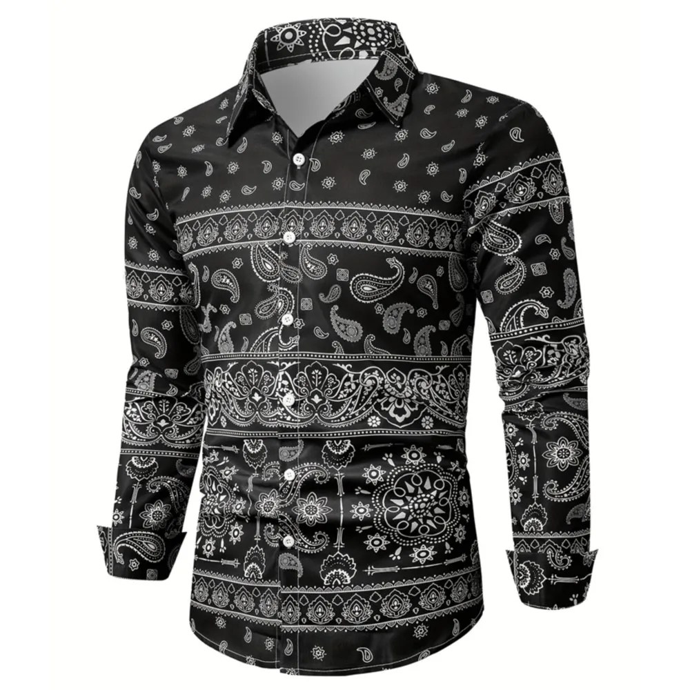 2026 Camicie a maniche lunghe da uomo nuove Camicie da uomo casual Fashion Street Colletto ribaltabile Camicia monopetto Top Abbigliamento da uomo