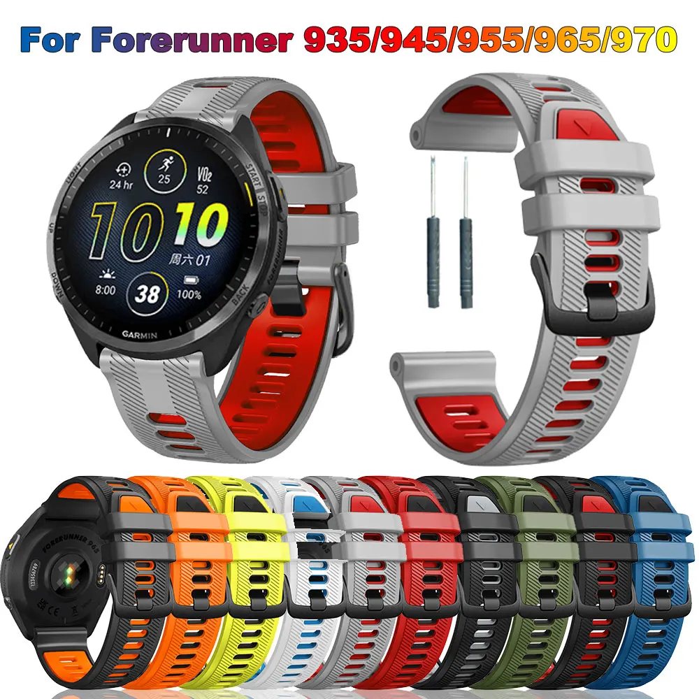 22 مللي متر حزام ساعة سيليكون ل Garmin Forerunner 970 965 الشمسية 955 935 945 حزام Wacth الفرقة سوار حزام استبدال معصمه