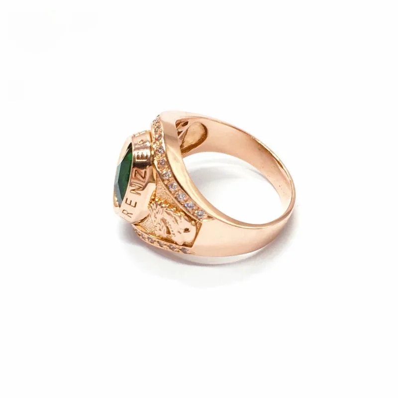 585 Purple Gold Green Gem rings for women Plated 14K Rose gold Original Light luxury Fashion Court style New in Jewelry