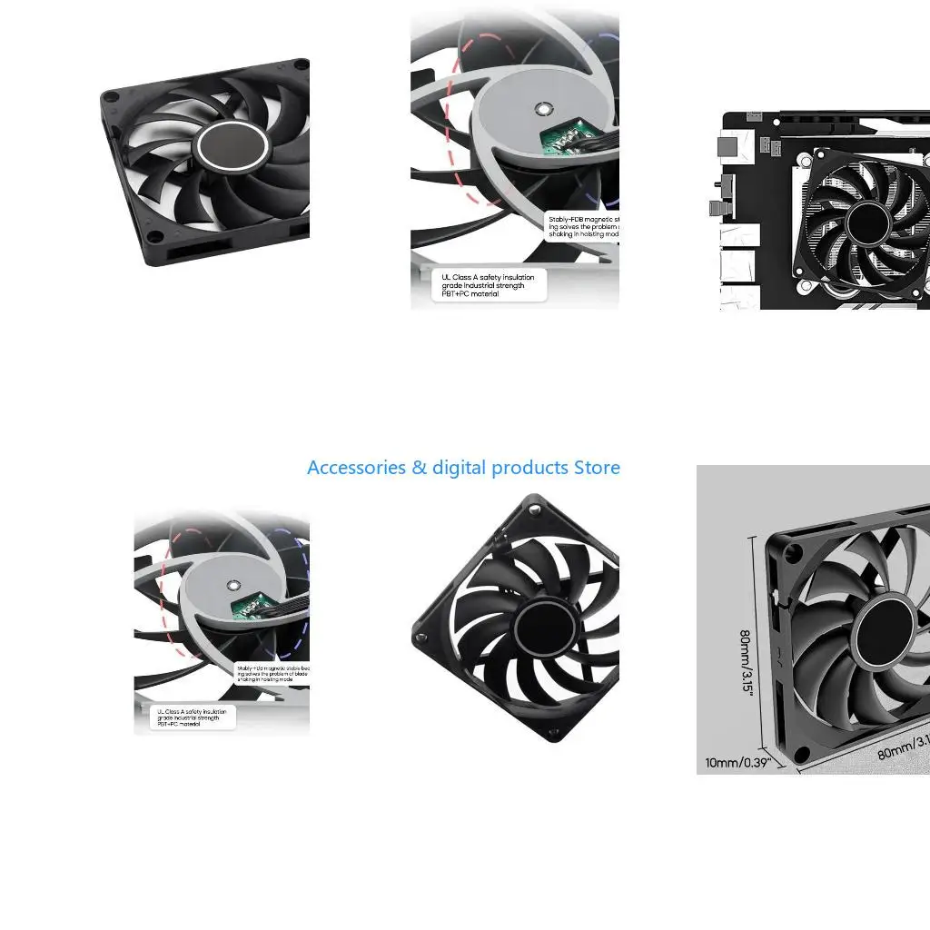 77JD 8CM Case Fan Ultra-Thin for PC Water Cooling System Quiet and Efficient Hydraulic Bearing Cooler Case Cooler Fan