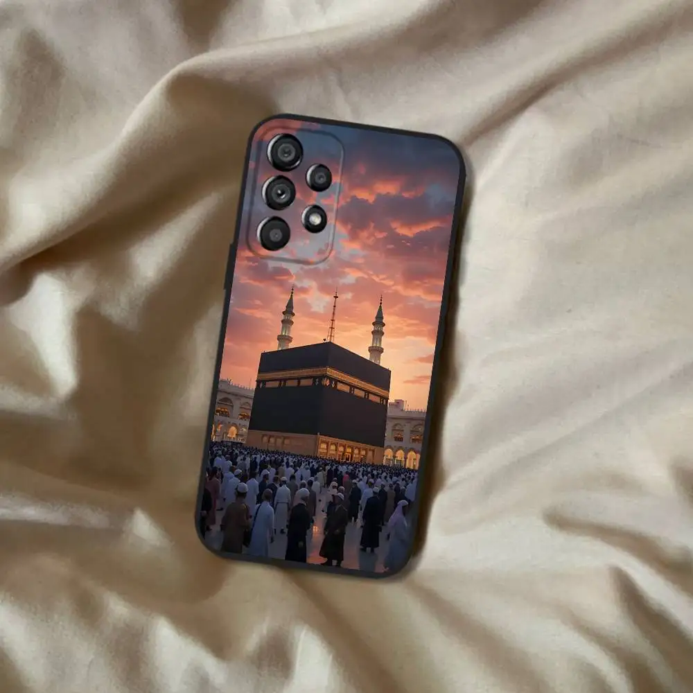 Pilgrims IN Mecca Cover Handyhülle für Samsung Galaxy A20, A21s, A22, A31, A32, A52, A53, A72, 73, A80 Soft Black Cover