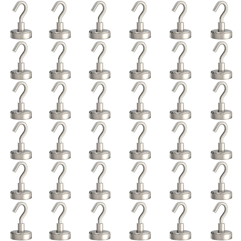 10-60 PCS Stainless steel Magnetic Hanging Hook 10mm Warehouse Office Home Kitchen Bathroom Cup File Gadget Magnet Hook Hanger