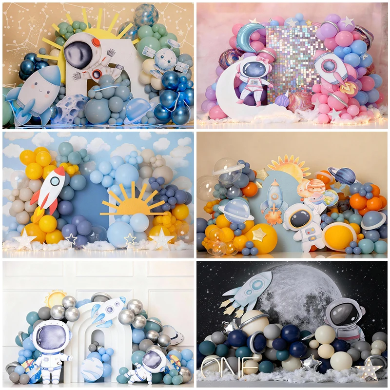 

LS Whimsical Universe Backdrops Cake Smash Child Baby Photo Props Kids Decors Astronaut Planet Photography Studio Backgrounds