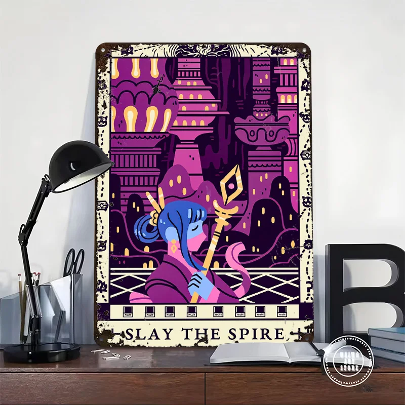 Slay the Spire Character Art Poster Retro 3D Printed Metal Signs Customized Wall Hanging Gift for House Decor Room Coffee Bar