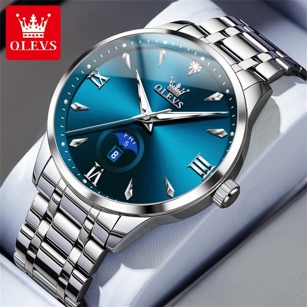 

OLEVS 3646 Men Watch Original Classic Business Quartz Movement Watch Waterproof Luminous Dual Calendar Large Dial Watch For Man