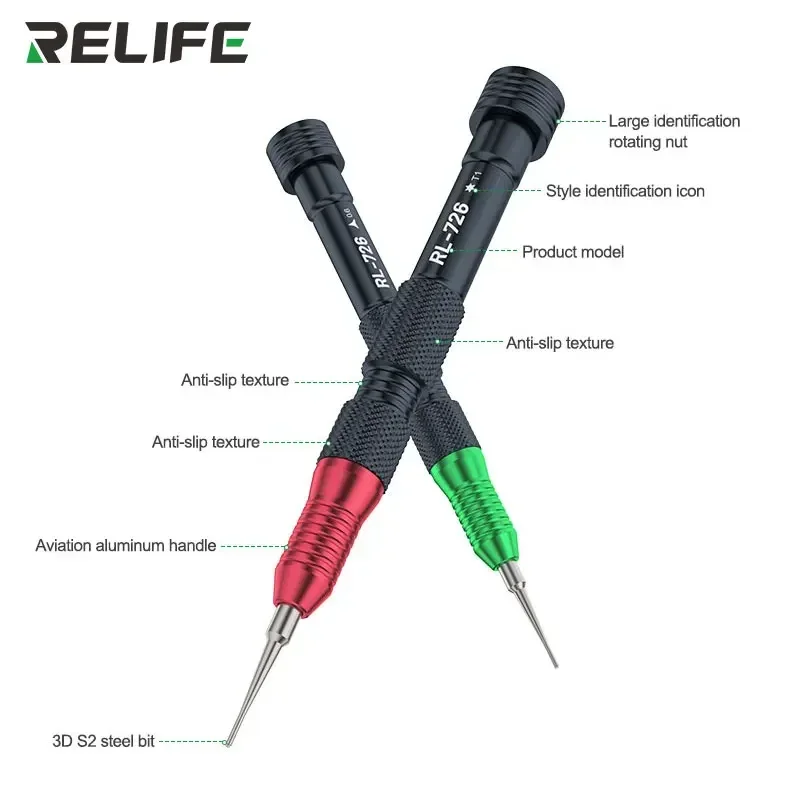 RELIFE RL-726A 3D Fixed Torgue Precision Torque Screwdriver Extra Hard S2 Steel Bit Not Damage Screws For Mobile Phone Repair