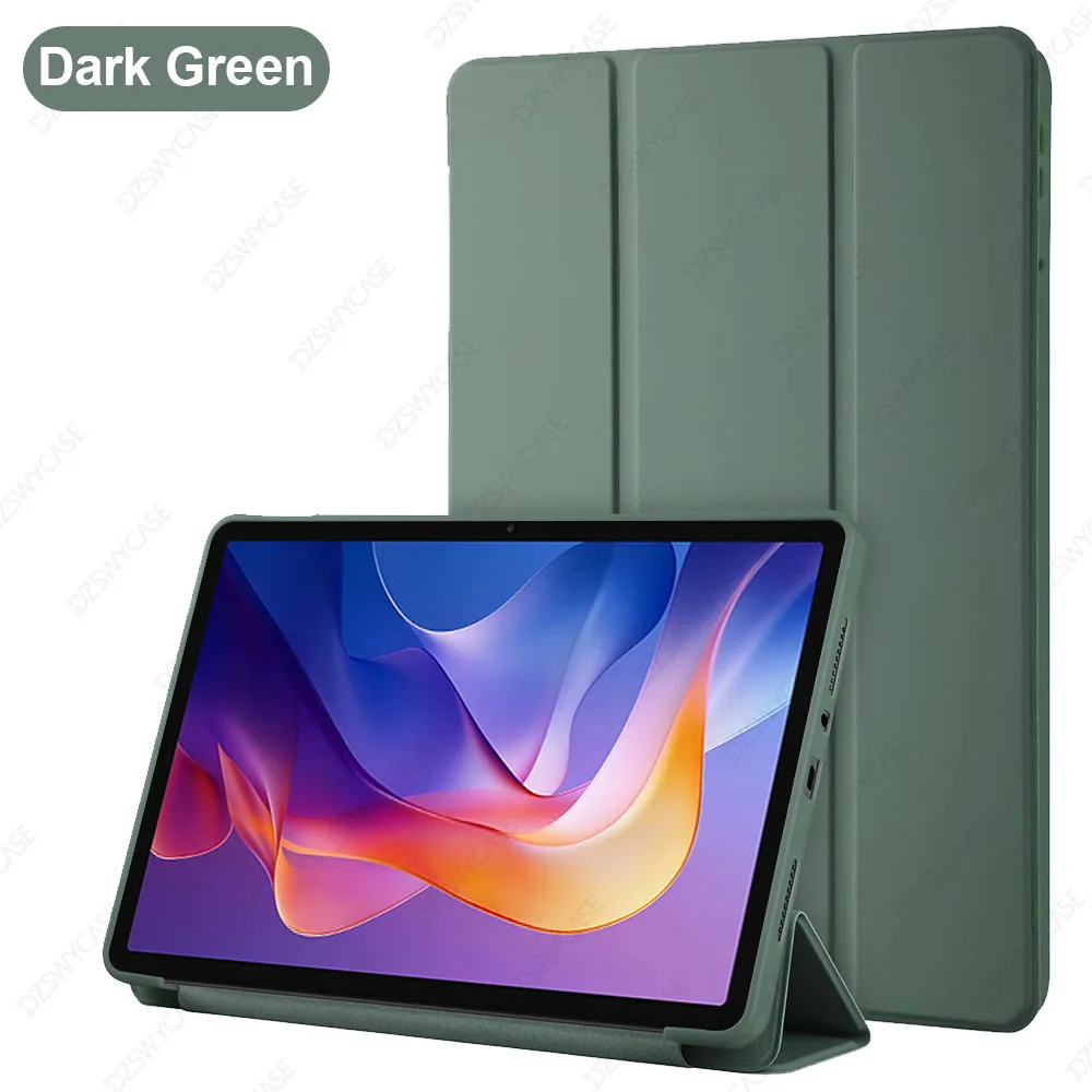 Siliconen hoesje voor Xiaomi Redmi Pad 2 11 inch 2025, ultradunne drievoudige standaard PU lederen beschermhoes, automatische slaap-/waakfunctie