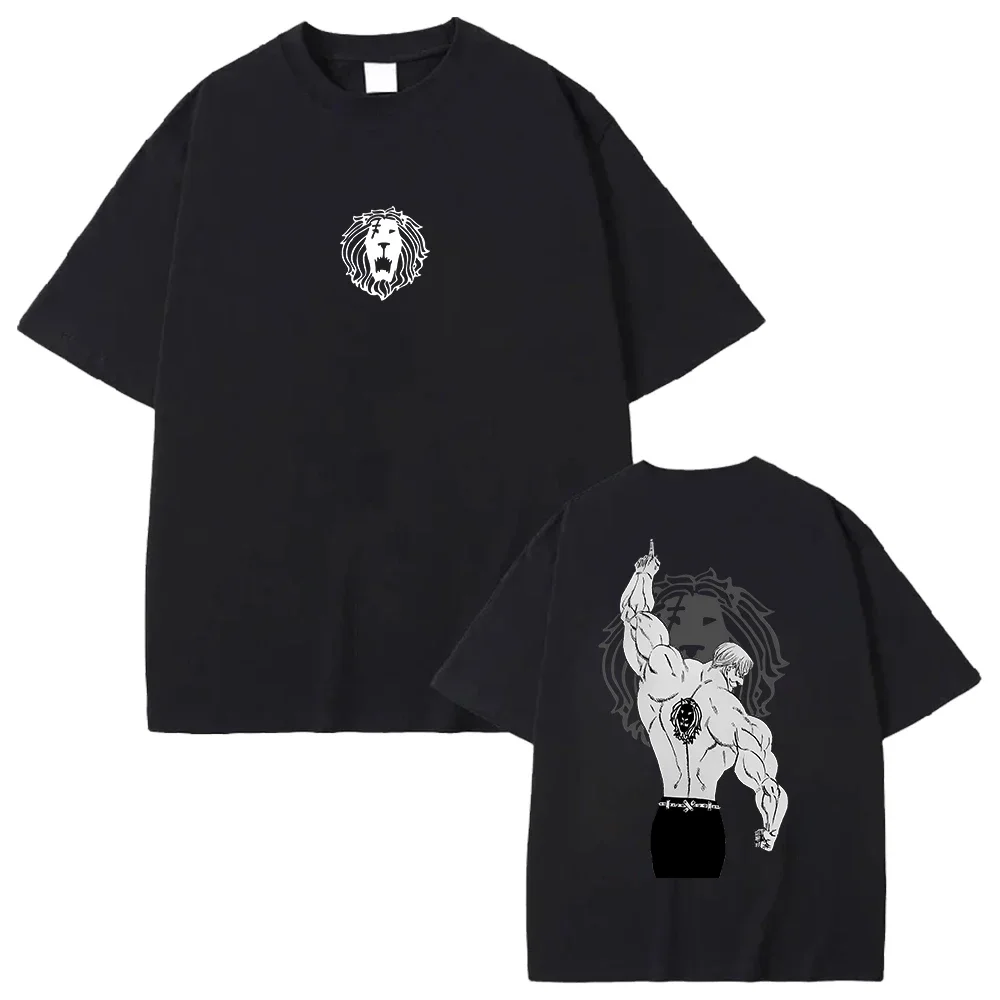 Camiseta gráfica de Anime The Seven Deadly Sins Escanor para hombre y mujer, camisetas de algodón, camiseta de gran tamaño de Manga, camiseta informal Harajuku para hombre