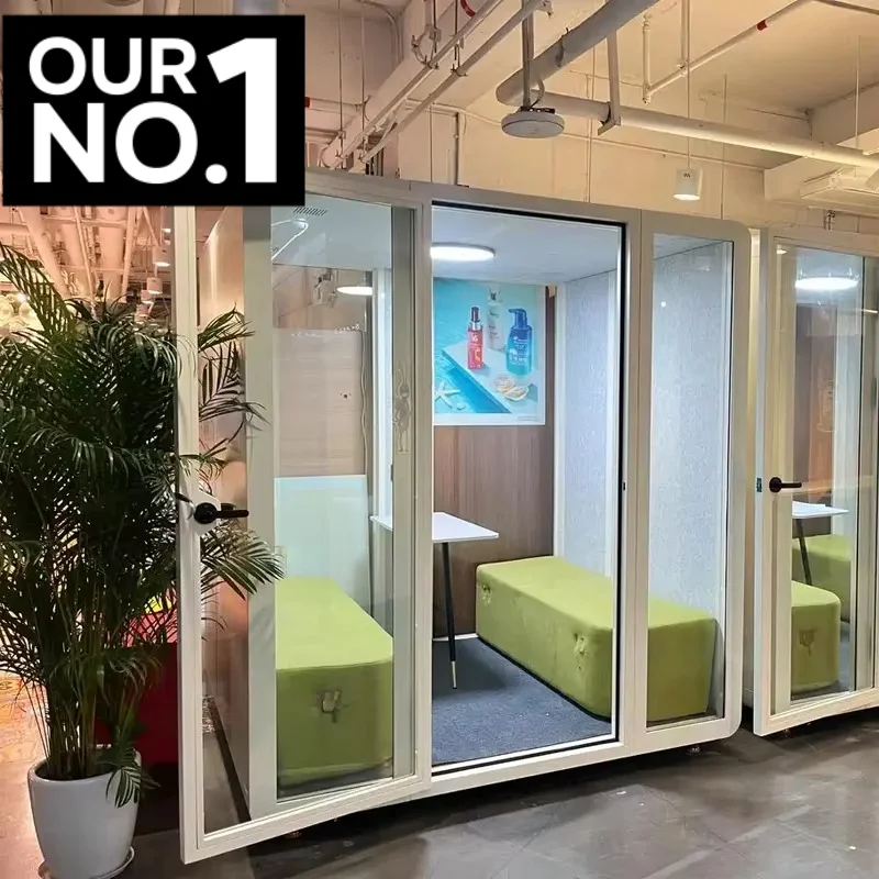 Shared Office Soundproof Cabin Work Space  Detachable Modular Office Pod 40dB Noise Reduction Meeting Pod Customized