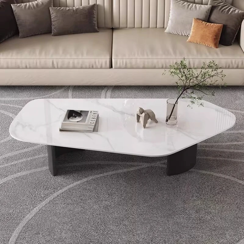 

Light luxury special-shaped marble coffee table designer post-modern simple round rectangular custom rock slab