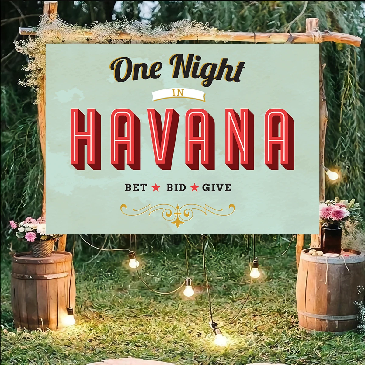 One Night Havana Party Background Music Sundown Tropical Plant Beach Birthday Backdrop Baby Shower Customiz Banner Decoration