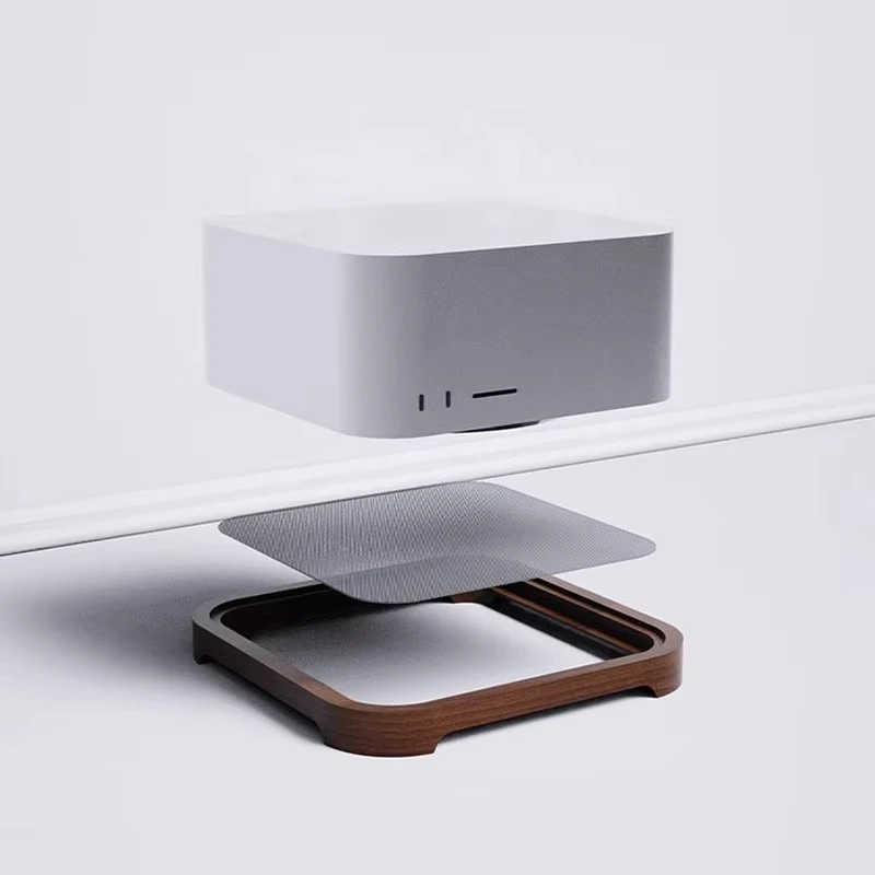 Base de soporte de madera para Apple Mac Studio M1/M2/M3/M4/ Mac mini (Intel / M1 / M2 / M2 Pro) |   Soporte de refrigeración y polvo de escritorio