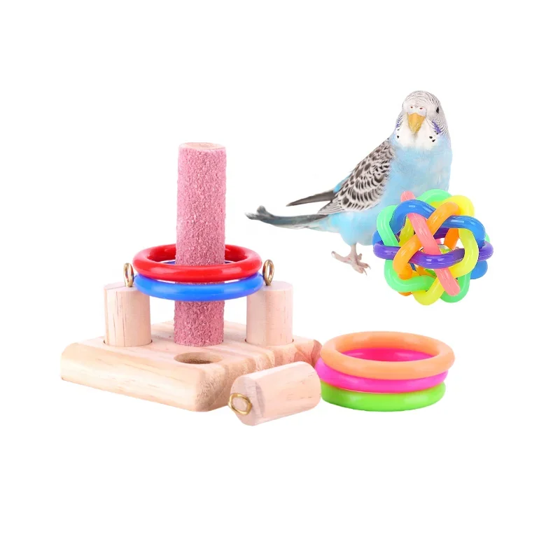 Hot Selling Bird Toys Parrot Ladder Pictures Bird Parrot Bells Hanging Swinging Parrot Cage Toys