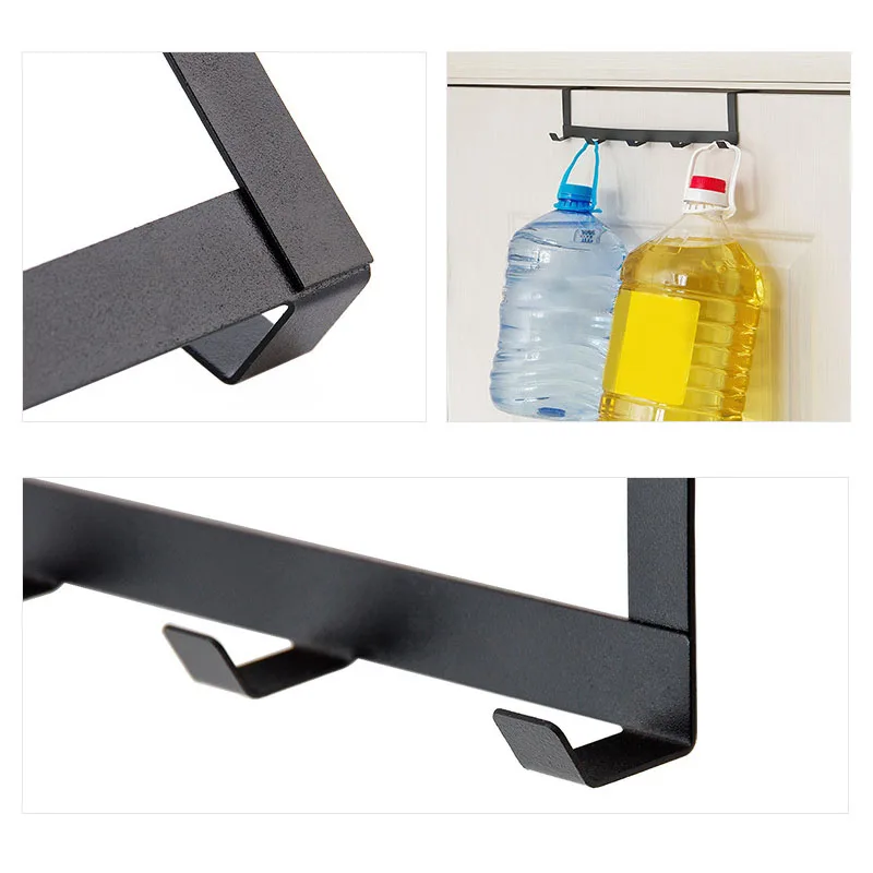 5 Hooks Iron Wall Hook Sticker Adhesive Door Hook Towel Clothes Robe Rack Toilet Accessories Shower Accessories