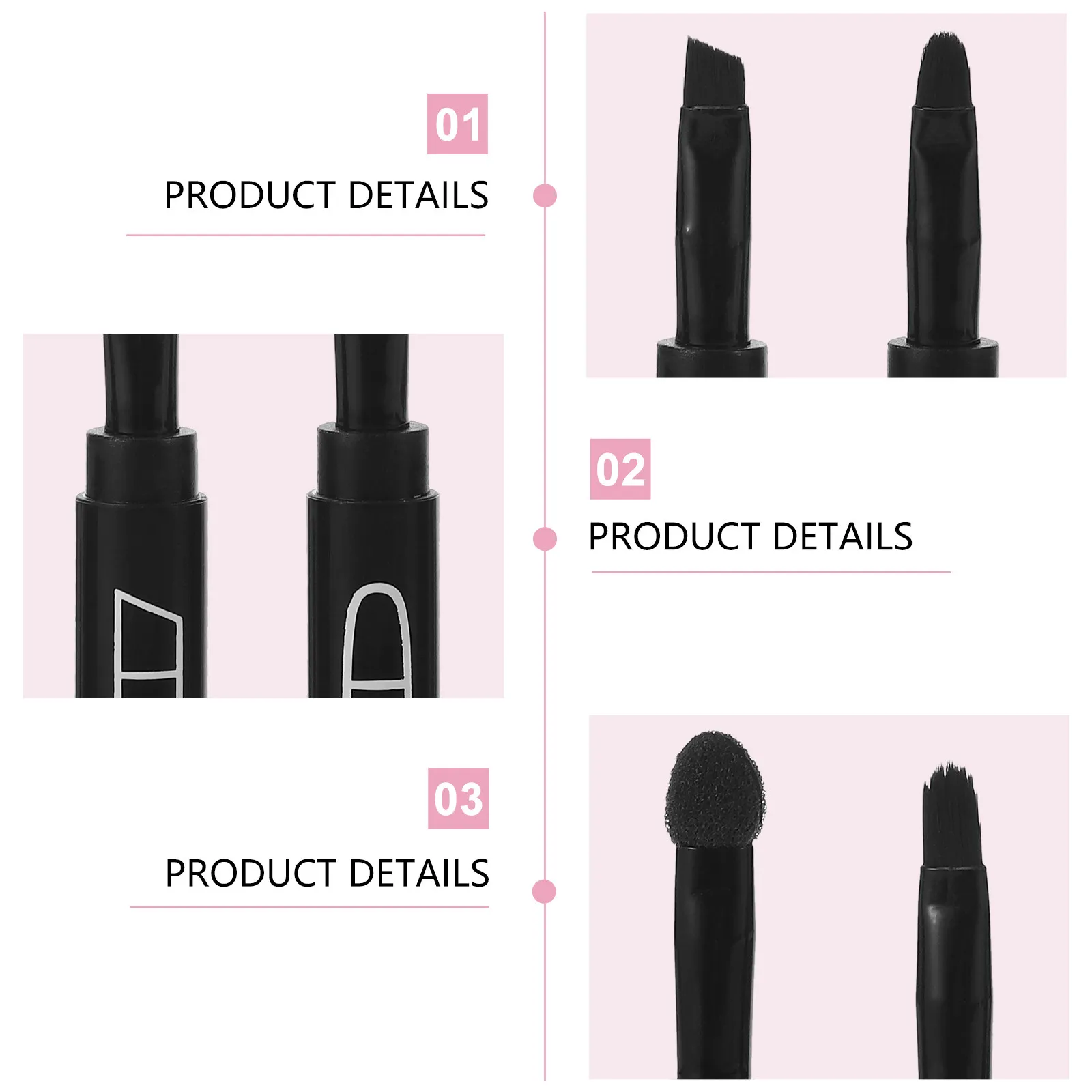 Juego de Brochas de Maquillaje Multifuncional 4 en 1, Herramienta de Plástico de Alta Calidad para Aplicación de Labial, Sombra de Ojos, Cejas y Delineador de Ojos para Mujeres