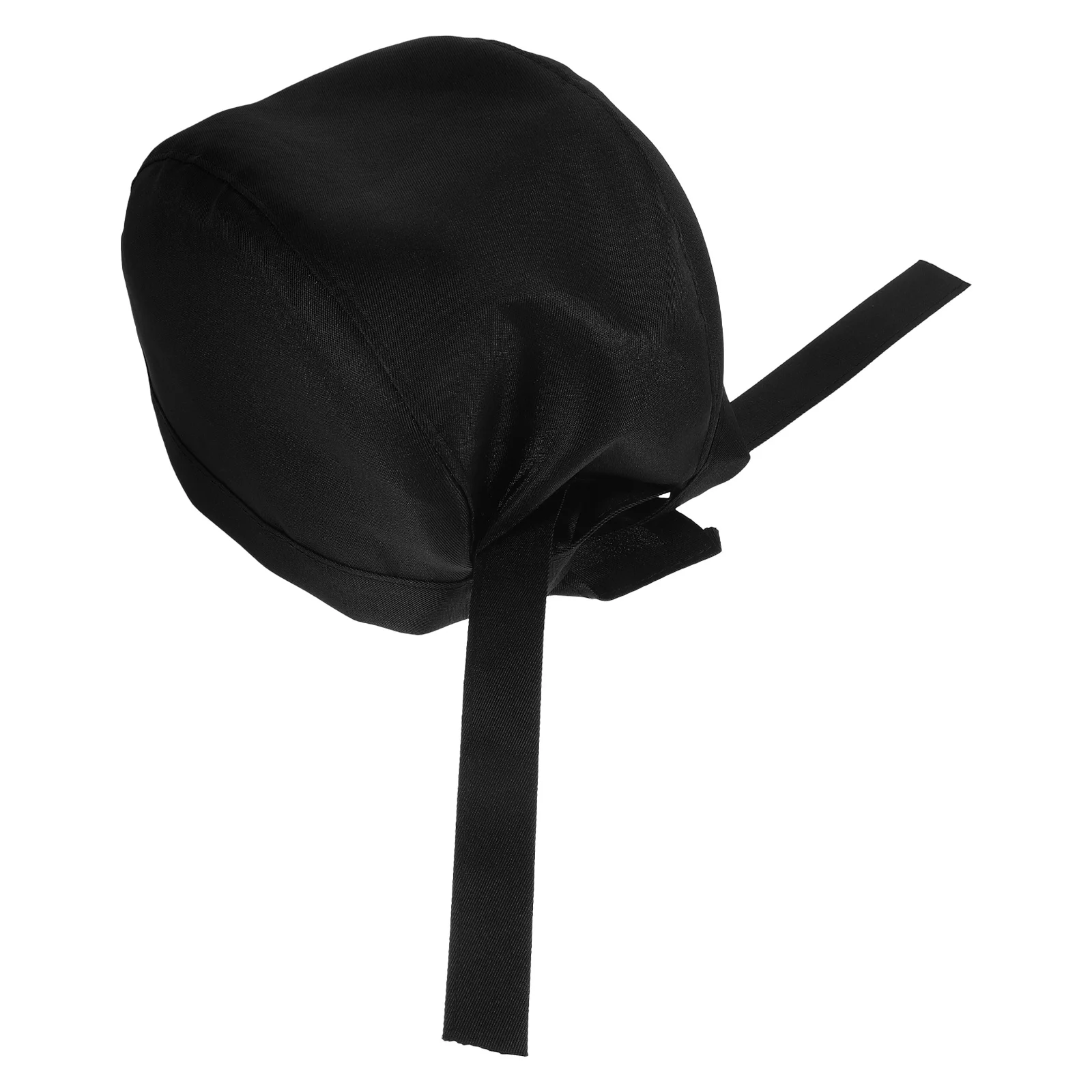 Black Canvas Catering Hat Adjustable Ribbon Style Comfortable Skin Friendly for Chefs Cooks Bakers and Daily Fashion